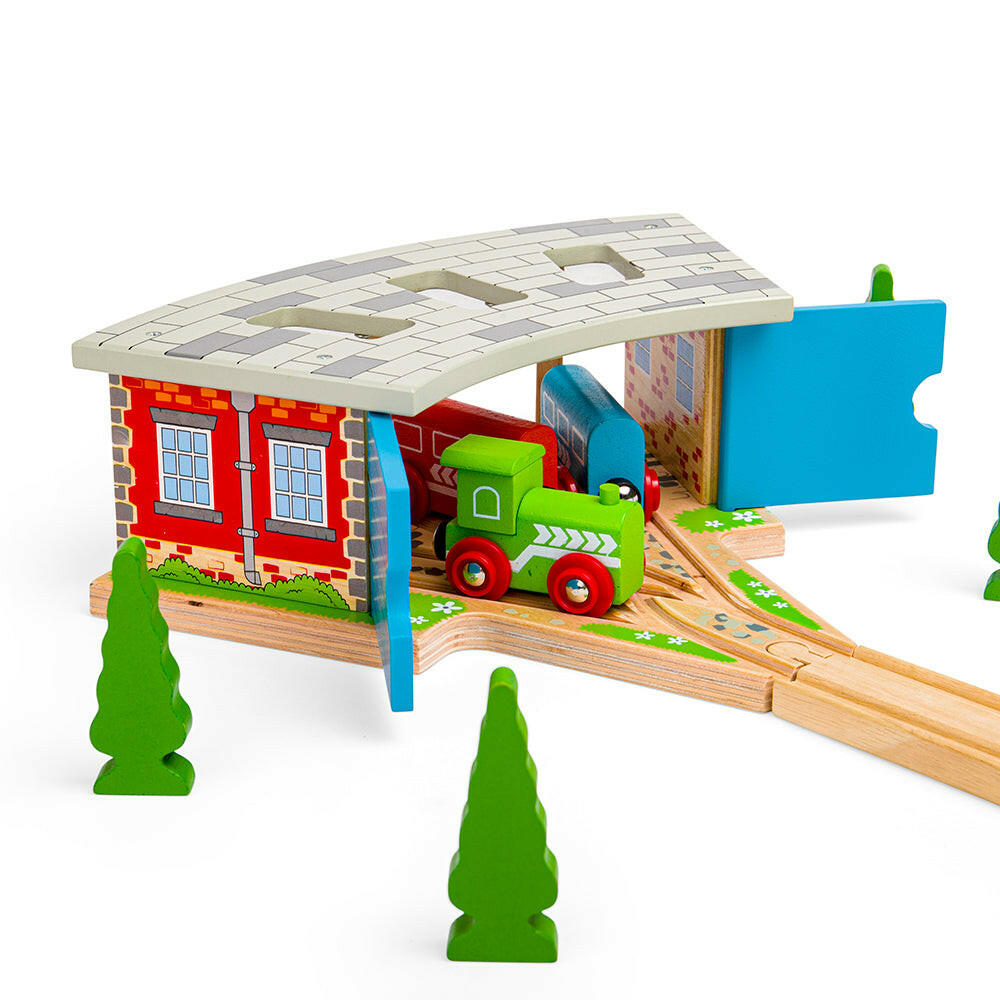 Triple Engine Shed by Bigjigs Toys US  Bigjigs Toys US