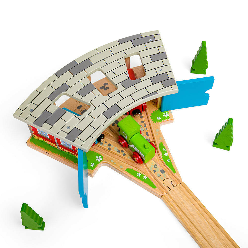 Triple Engine Shed by Bigjigs Toys US  Bigjigs Toys US