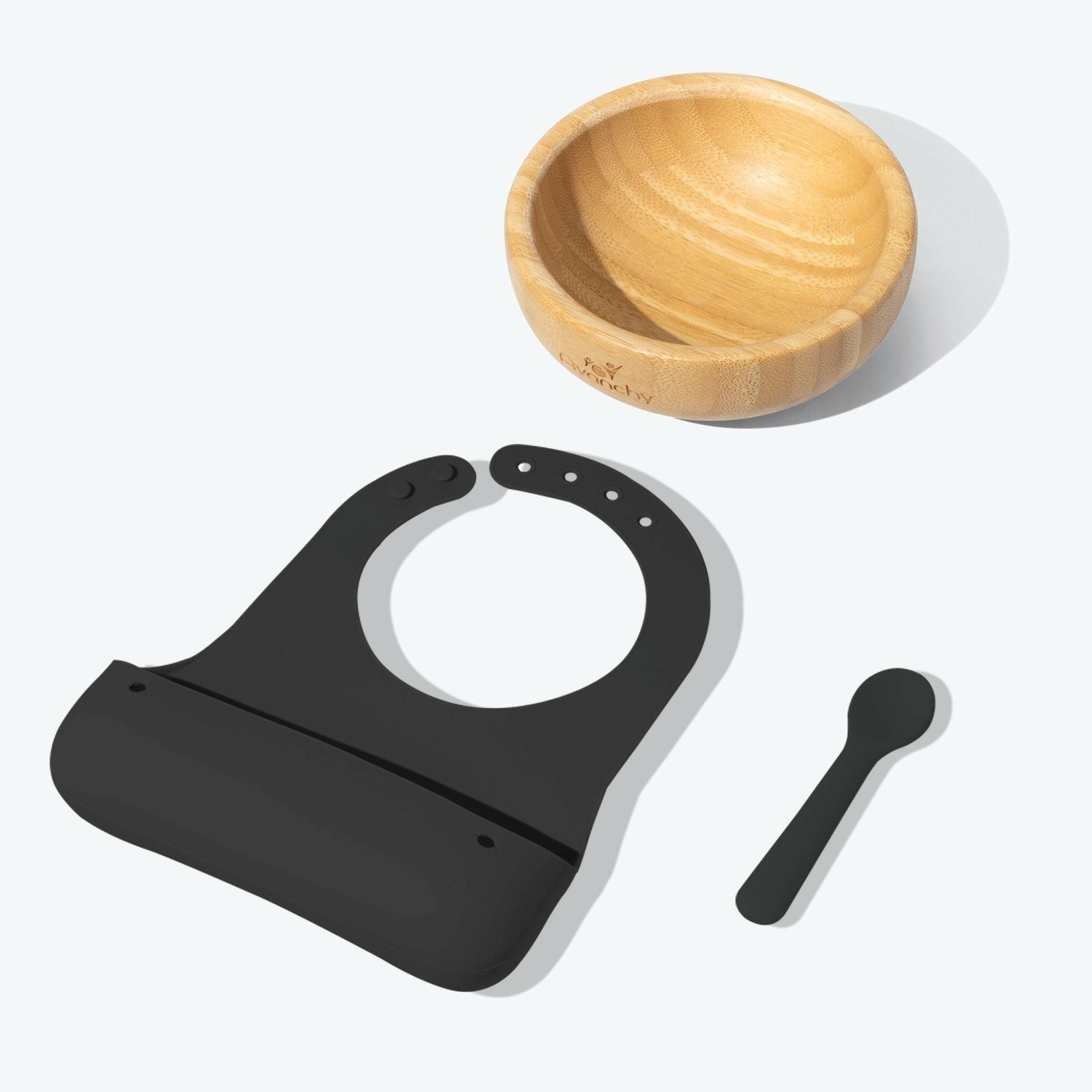 Avanchy Early Feeding Baby Gift Set Baby Feeding Avanchy Sustainable Baby Dishware Black Bamboo Bowl