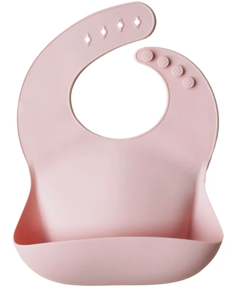 Silicone Baby Bib - Blush feeding Mushie blush