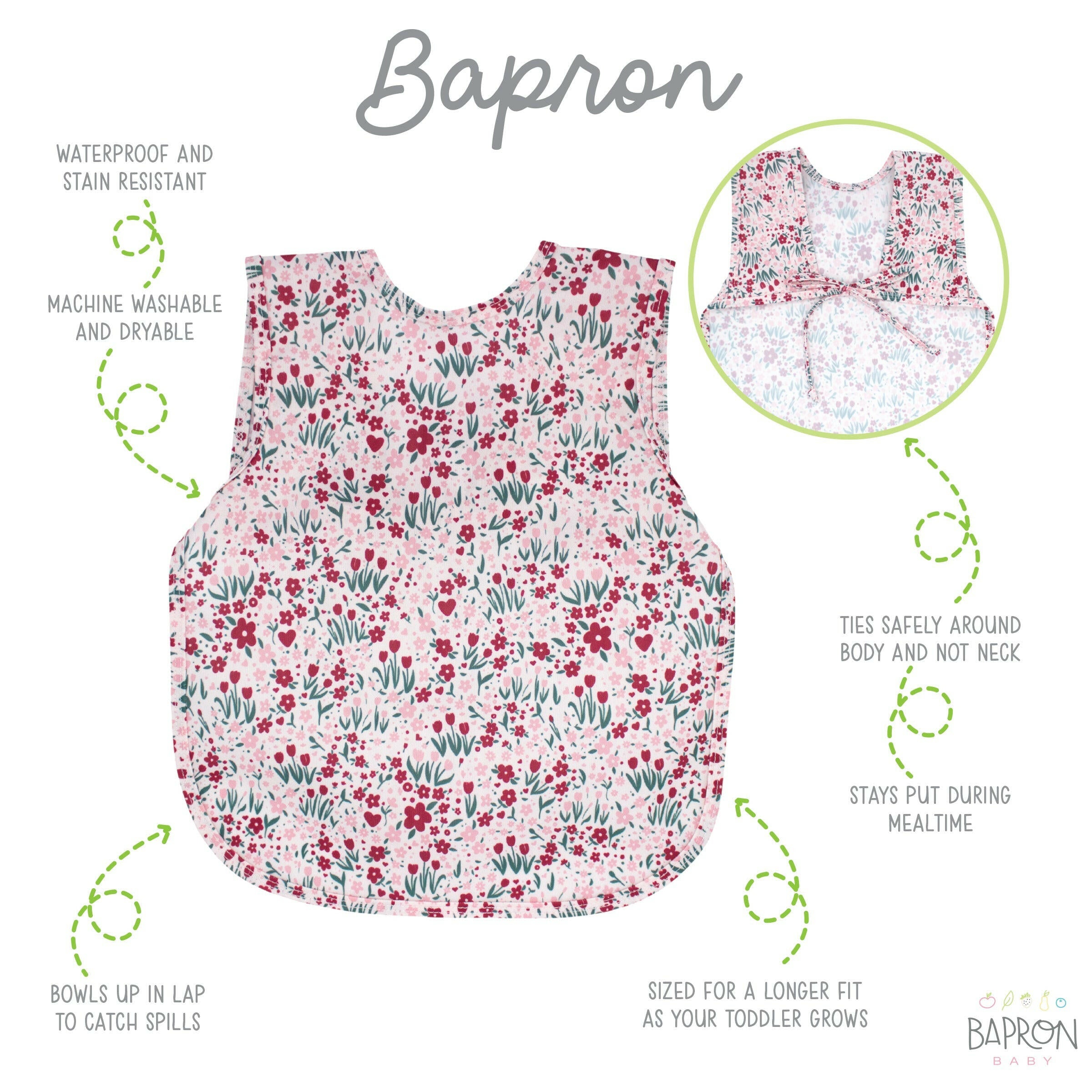 Blushing Blooms Bapron BapronBaby