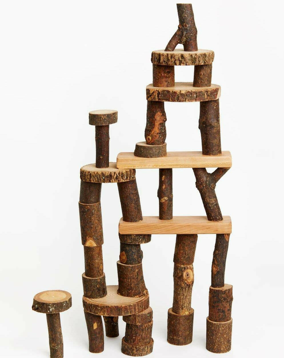 Classic Barked Tree Blocks - 36 pcs Blocks Tree Blocks