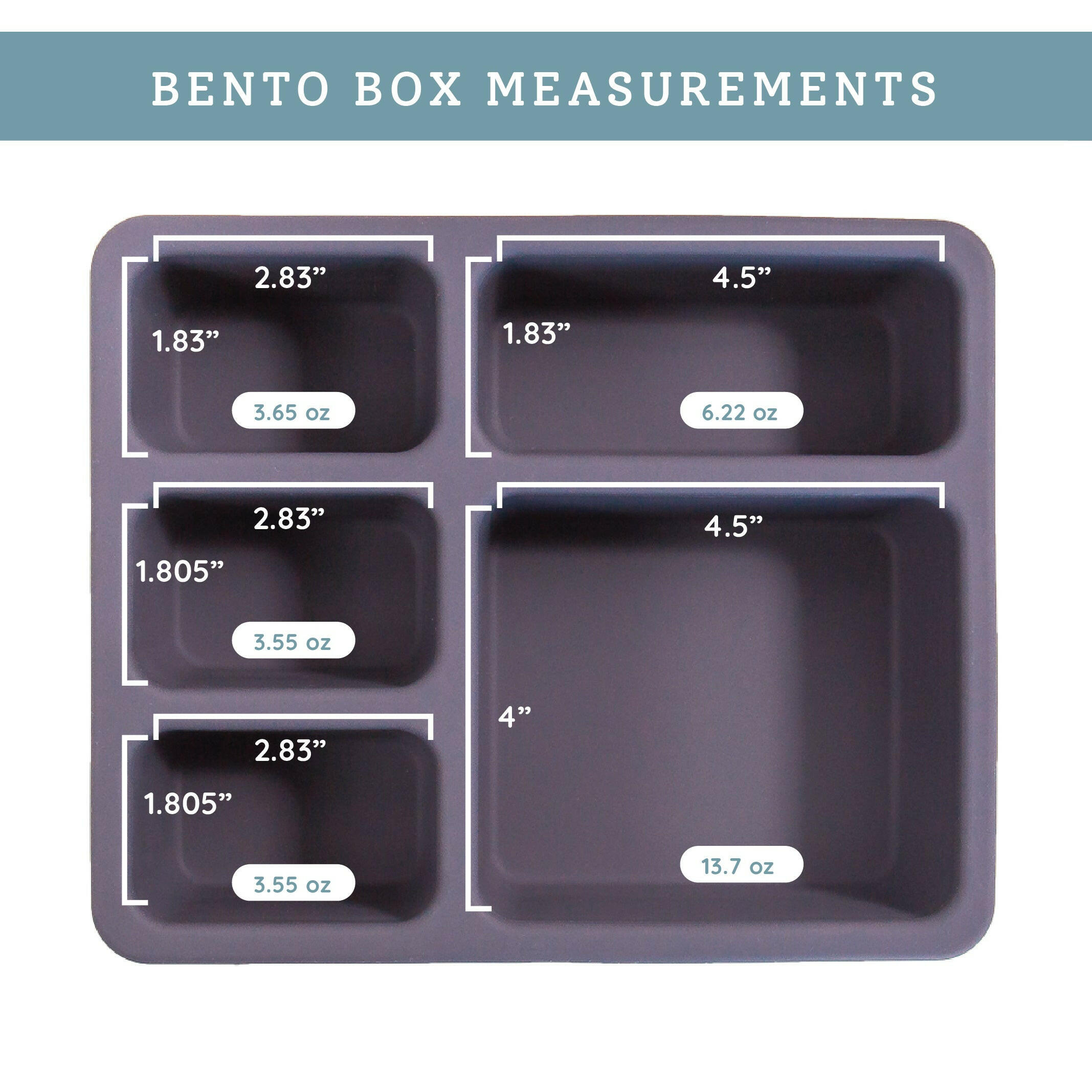Silicone Bento Box Safari Faded Black Austin Baby Collection