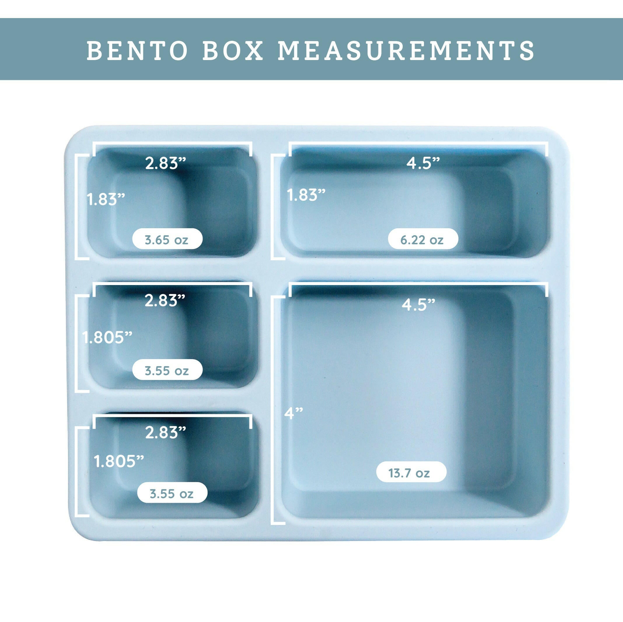 Silicone Bento Box Wildflower Chambray Blue Austin Baby Collection