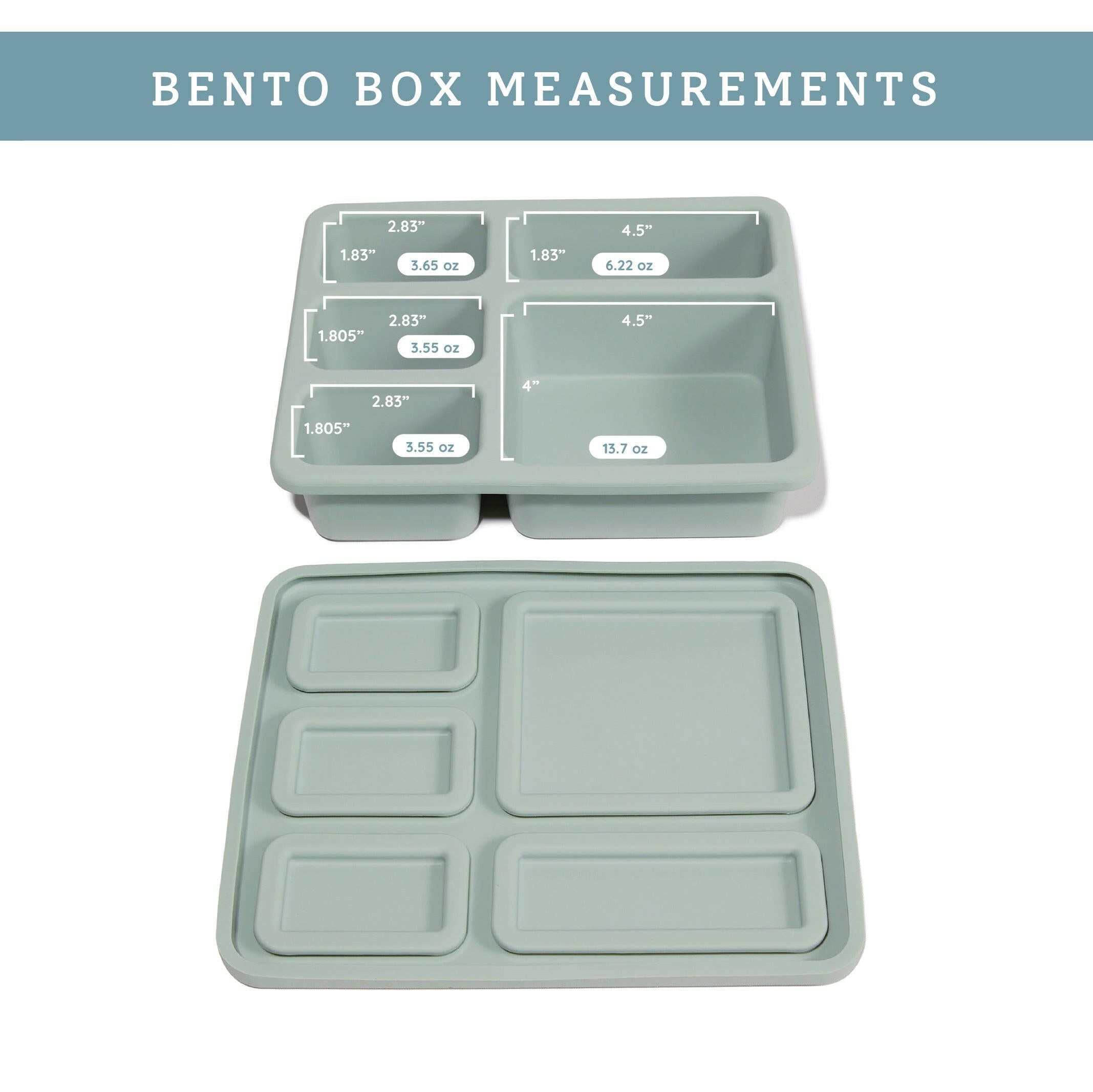 Silicone Bento Box Veggie Garden Robin's Egg Blue Austin Baby Collection