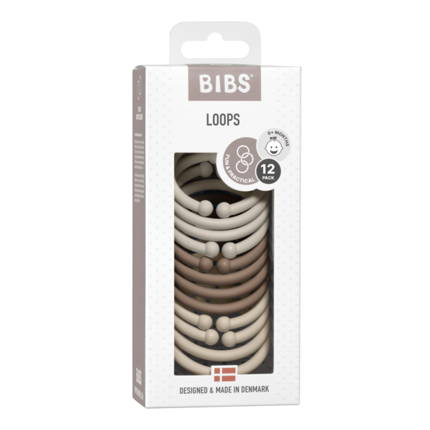 Bibs Loops 12 Pk - Sand / Dark Oak / Vanilla Baby Essentials BIBS