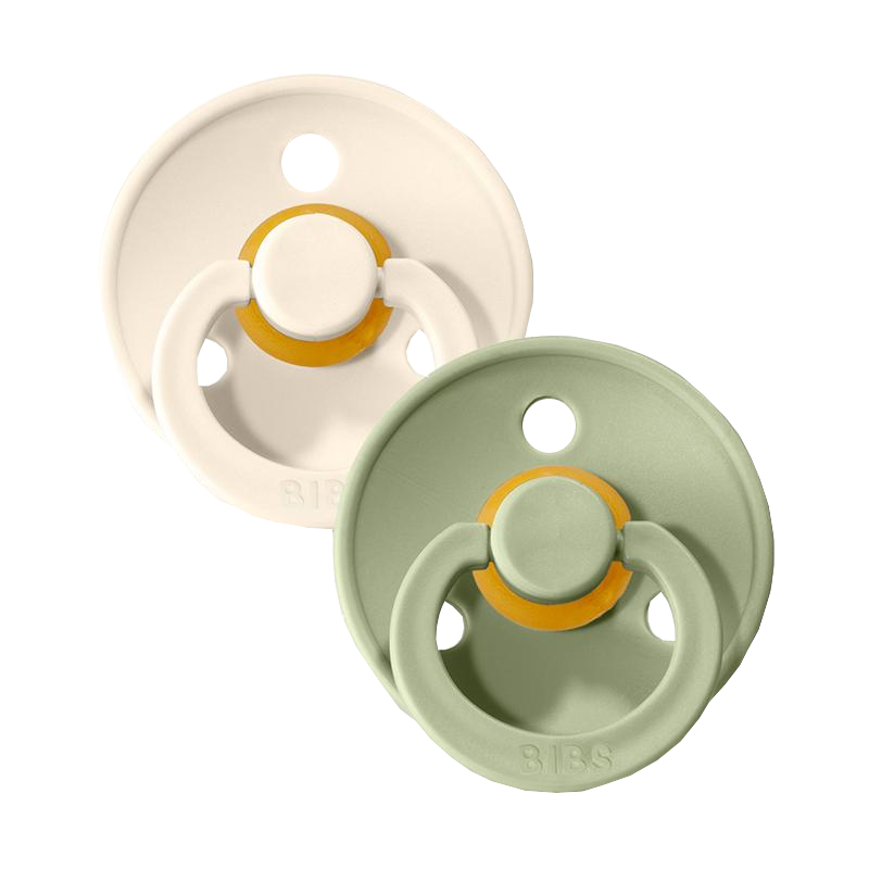 Bibs Pacifier 2 Pk - Sage/Ivory Pacifiers BIBS