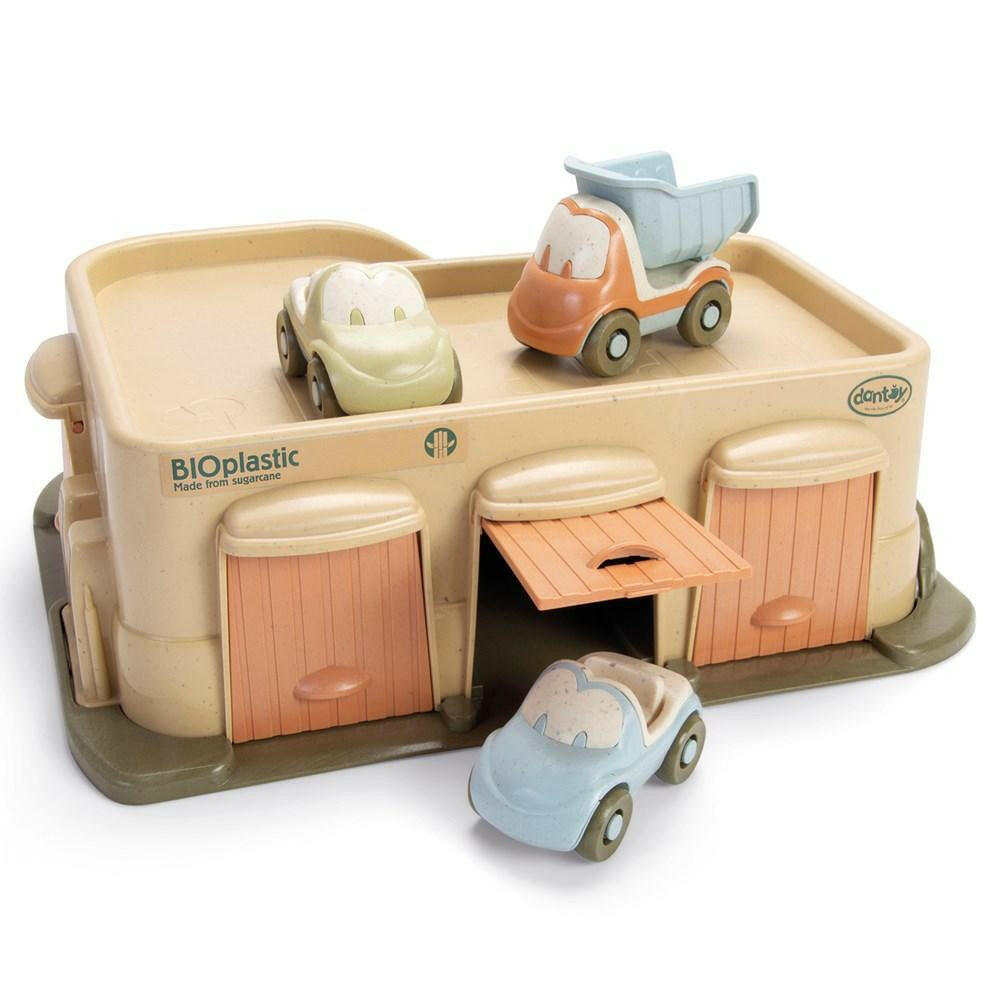 Bio Garage with 3 Cars Kids Toys Dantoy