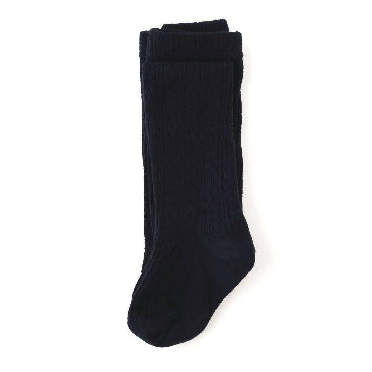 Black Cable Knit Tights Tights Little Stocking Co