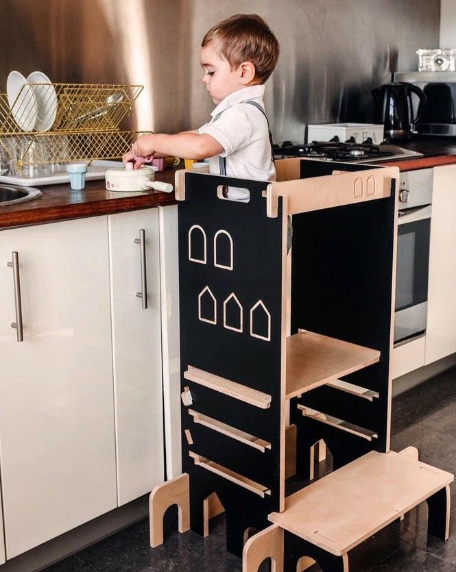 My Mini Kitchen Helper - 3 in 1 Playroom Furniture myminihome Black