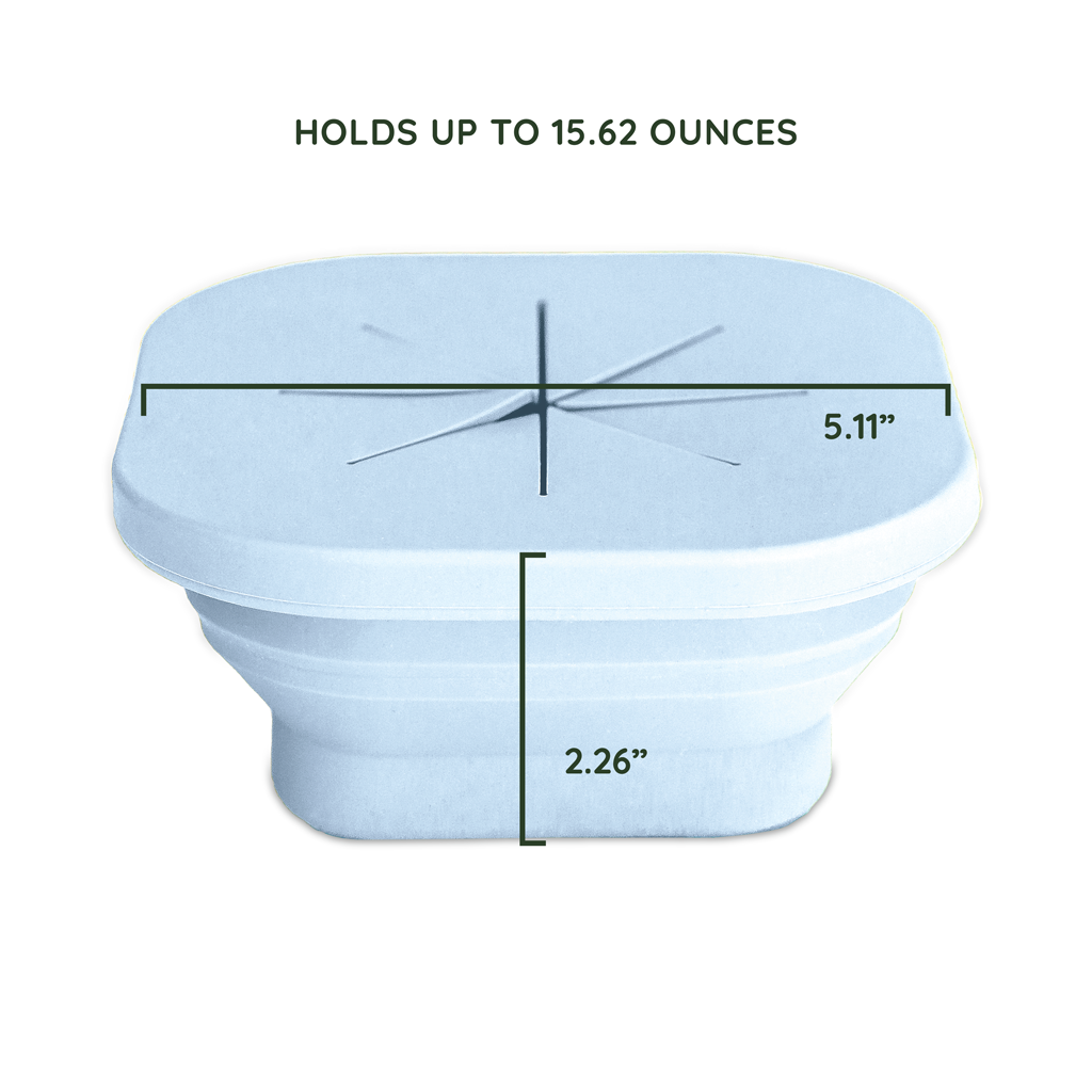 Silicone Collapsible Snack Bowl Wildflower Chambray Blue Austin Baby Collection
