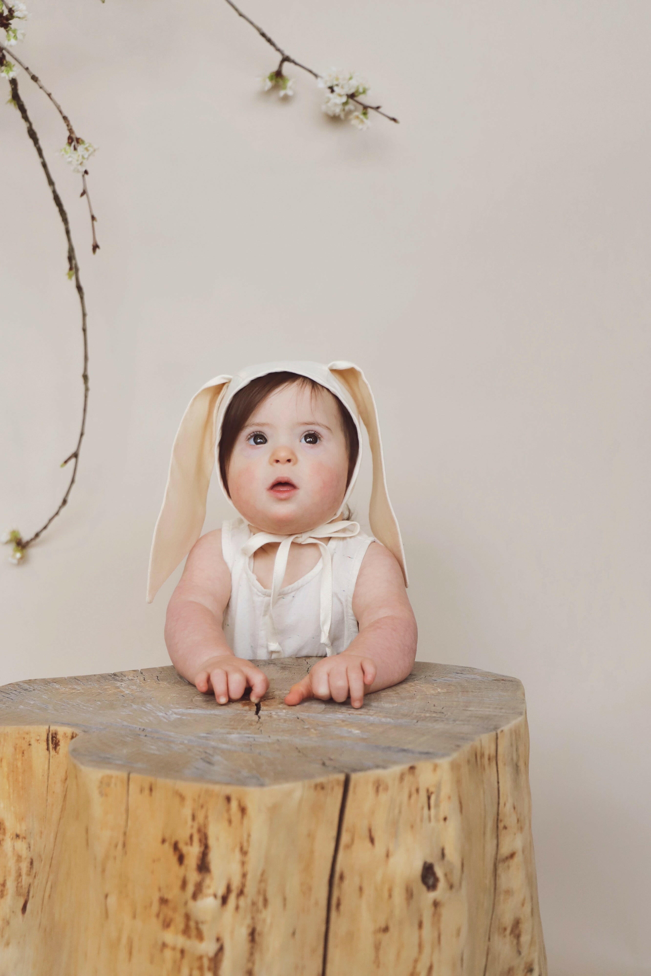 Ivory Bunny Bonnet Cotton-Lined Bonnets Briar Baby®