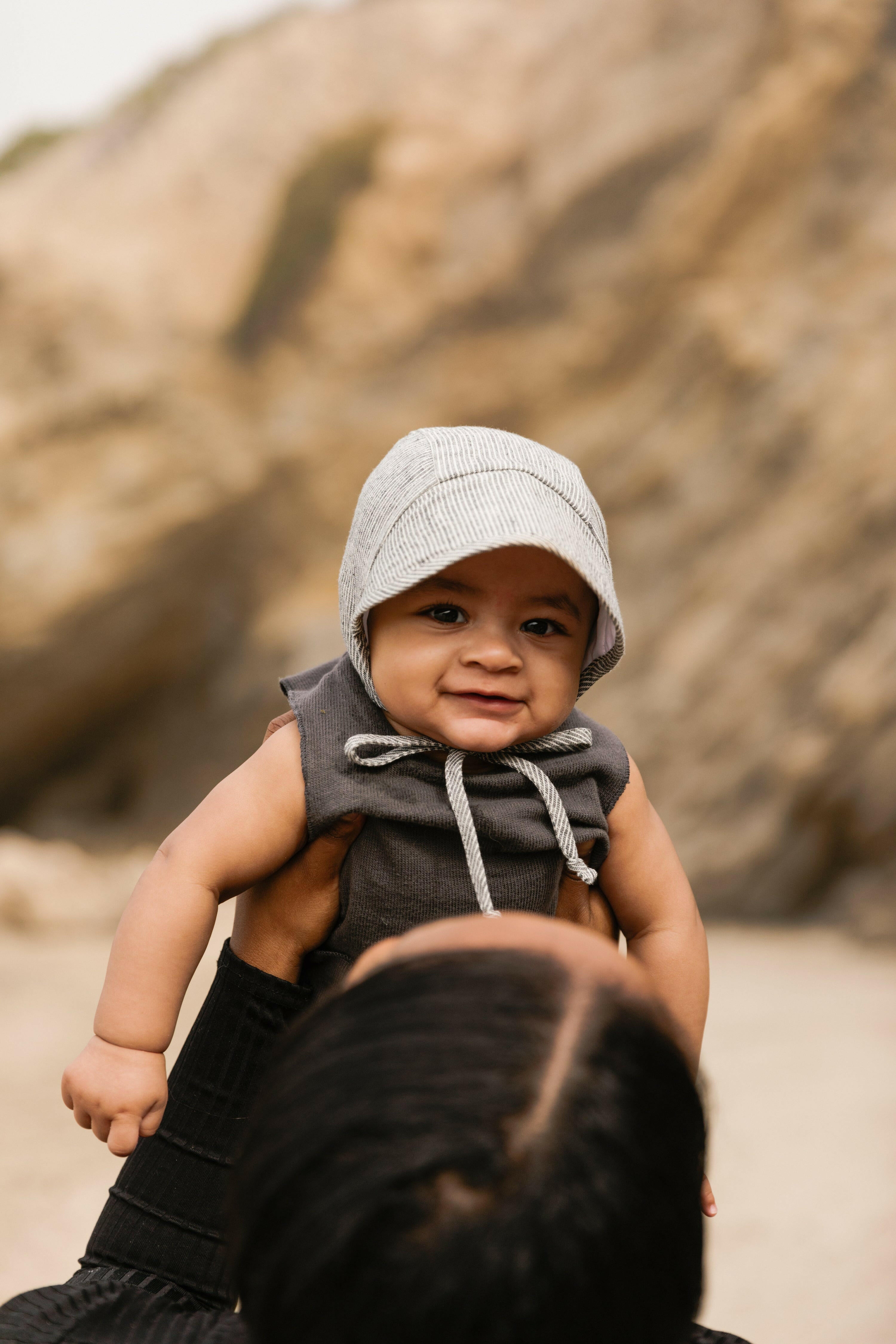 Brimmed Natural Stripe Bonnet Cotton-Lined Bonnets Briar Baby®