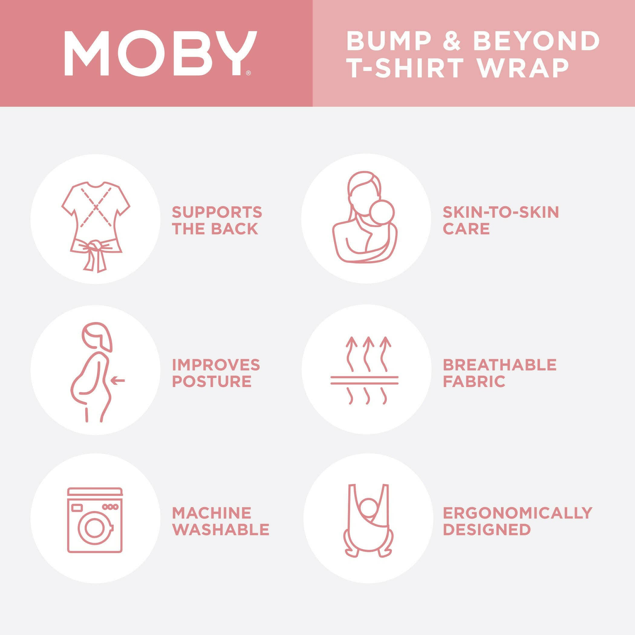 Bump & Beyond T-Shirt Wrap - Black Baby Essentials Moby