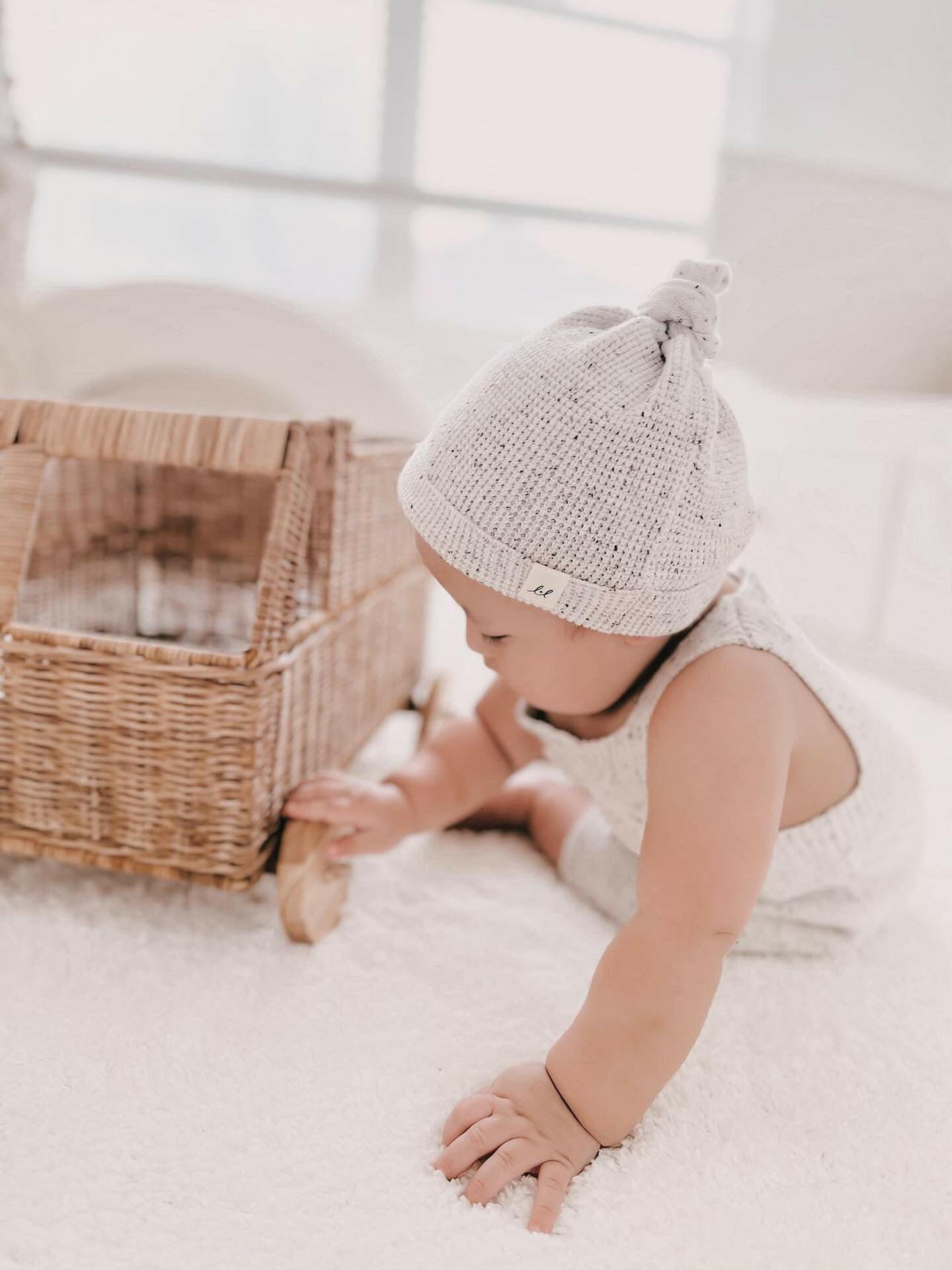 Luna + Luca Knotted Hat - Black Speckle Luna + Luca