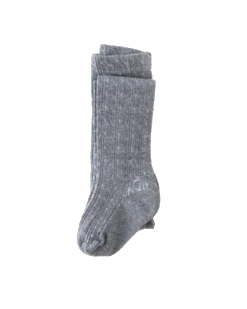 Little Stocking Co Cable Knit Tights - Grey Socks Little Stocking Co