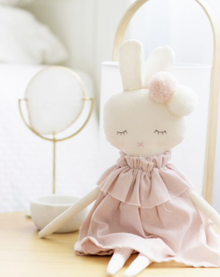 Isabelle Bunny - Pink Linen Kids Toys Alimrose