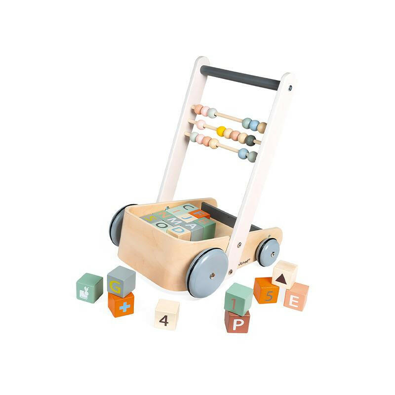 Sweet Cocoon Cart with ABC Blocks Walkers Janod