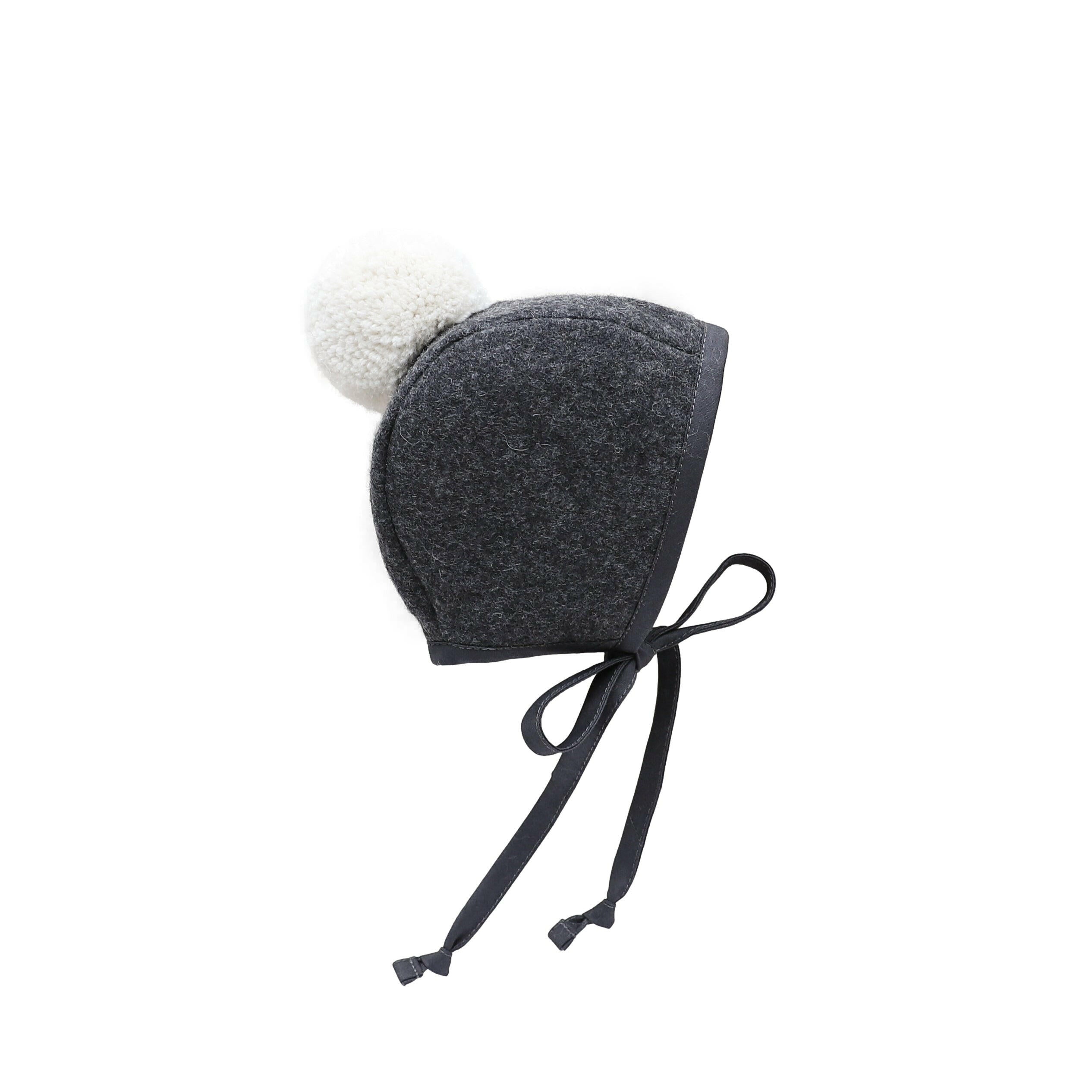 Charcoal Pom Bonnet Cotton-Lined Bonnets Briar Baby®