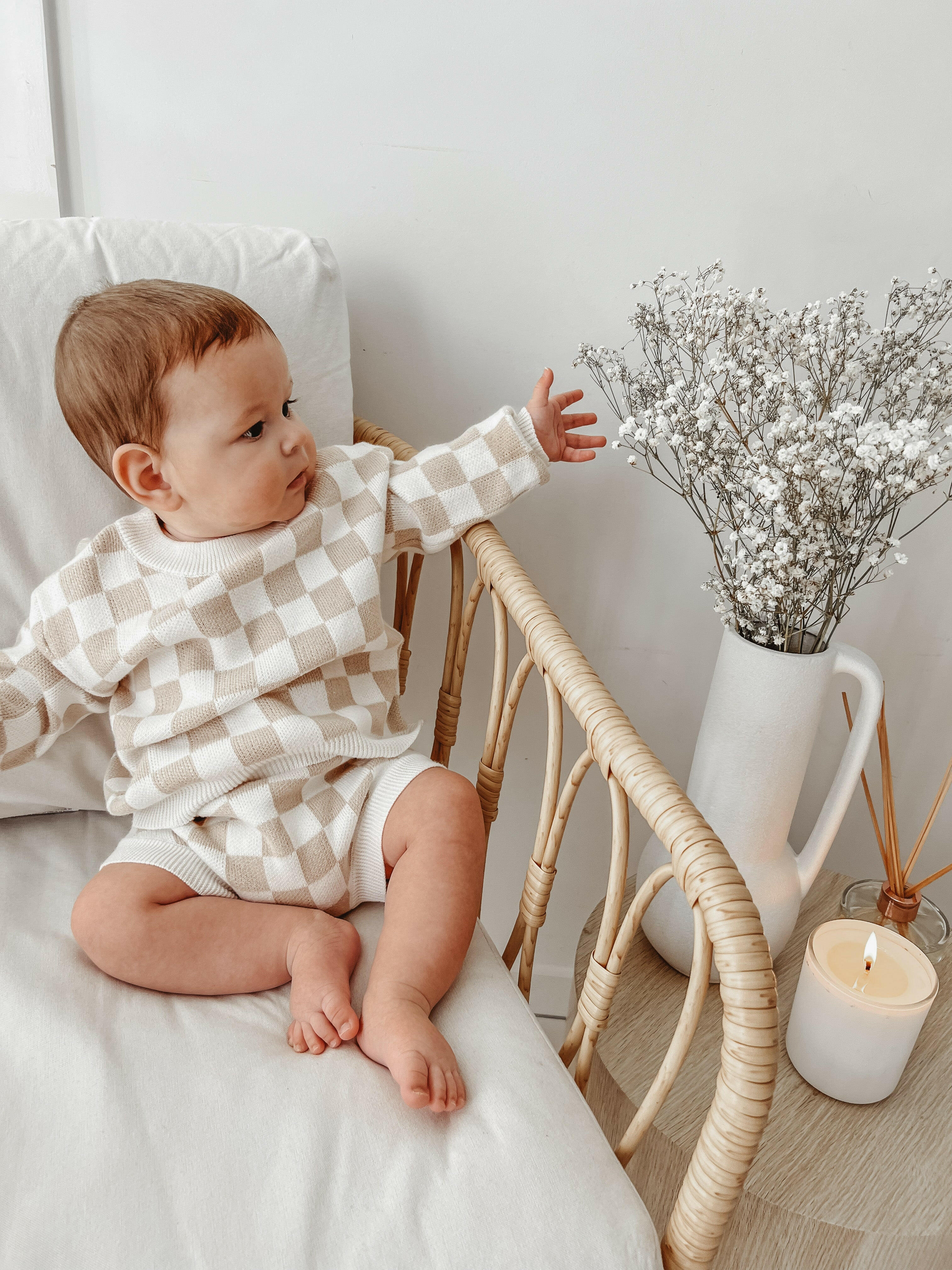 Checkered Jacquard Pullover Sweater Baby & Toddler Clothing Luna + Luca