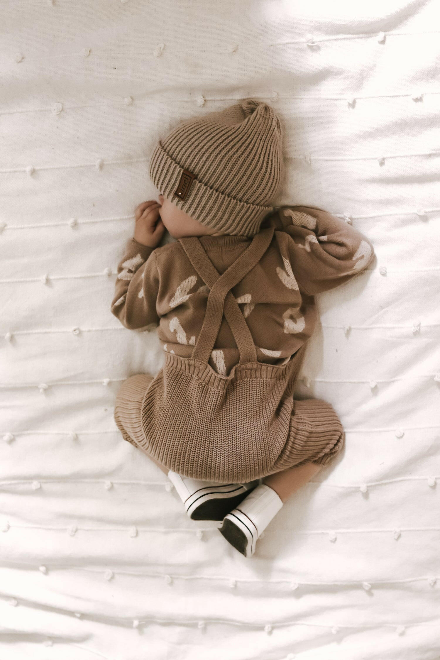 Chunky Knit Overalls - Acorn Luna + Luca
