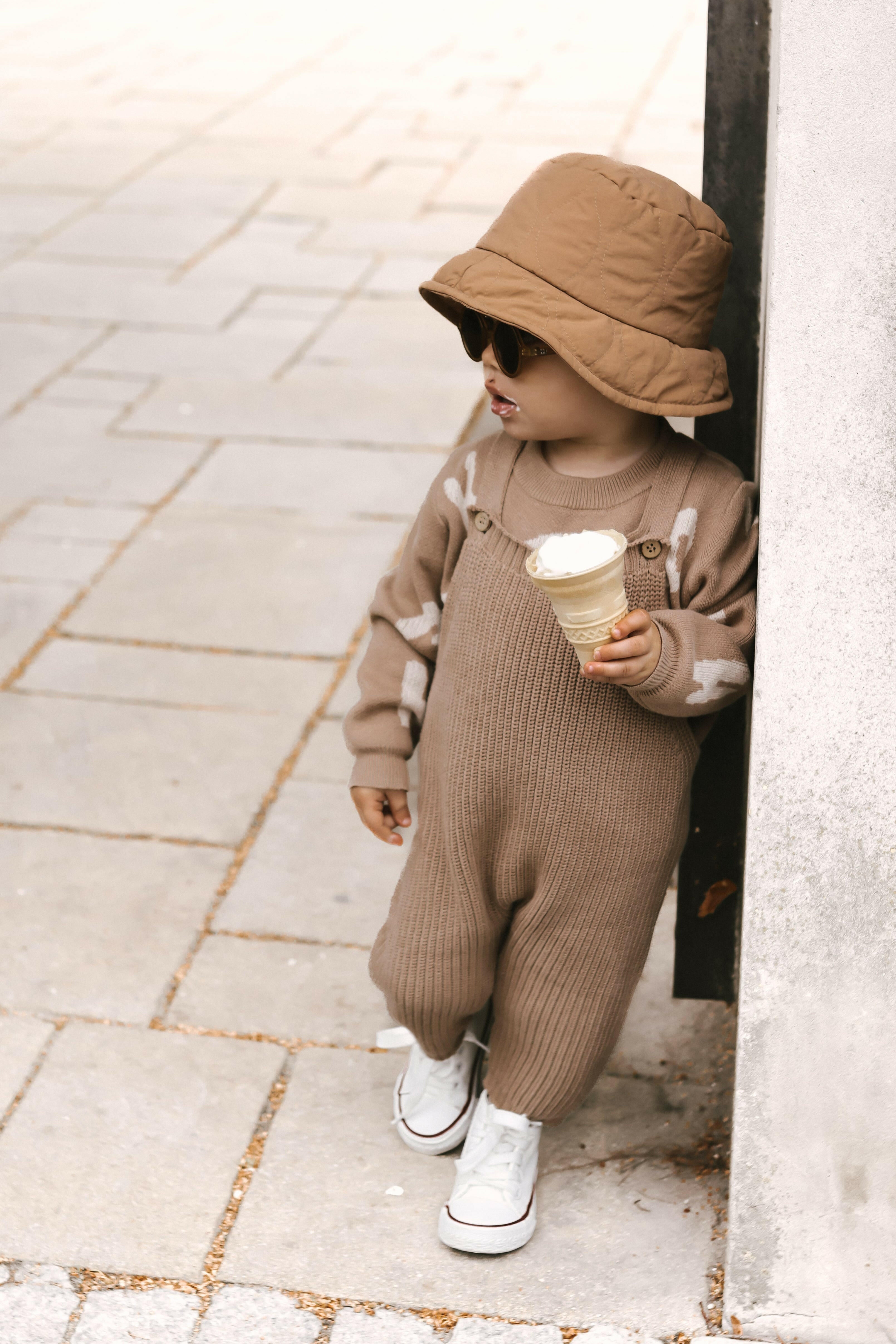 Chunky Knit Overalls - Acorn Luna + Luca