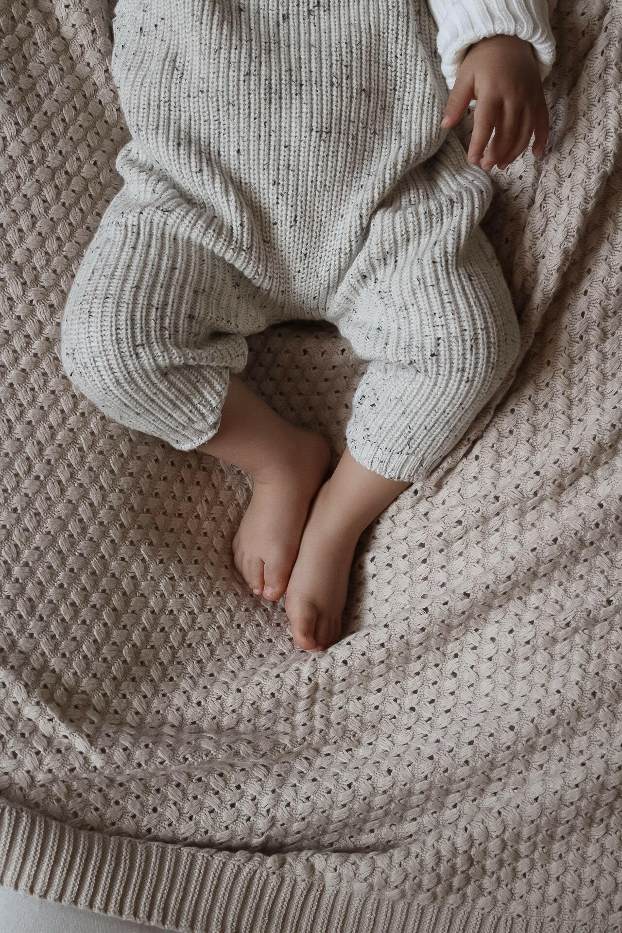 Chunky Knit Overalls - Black Speckle Luna + Luca