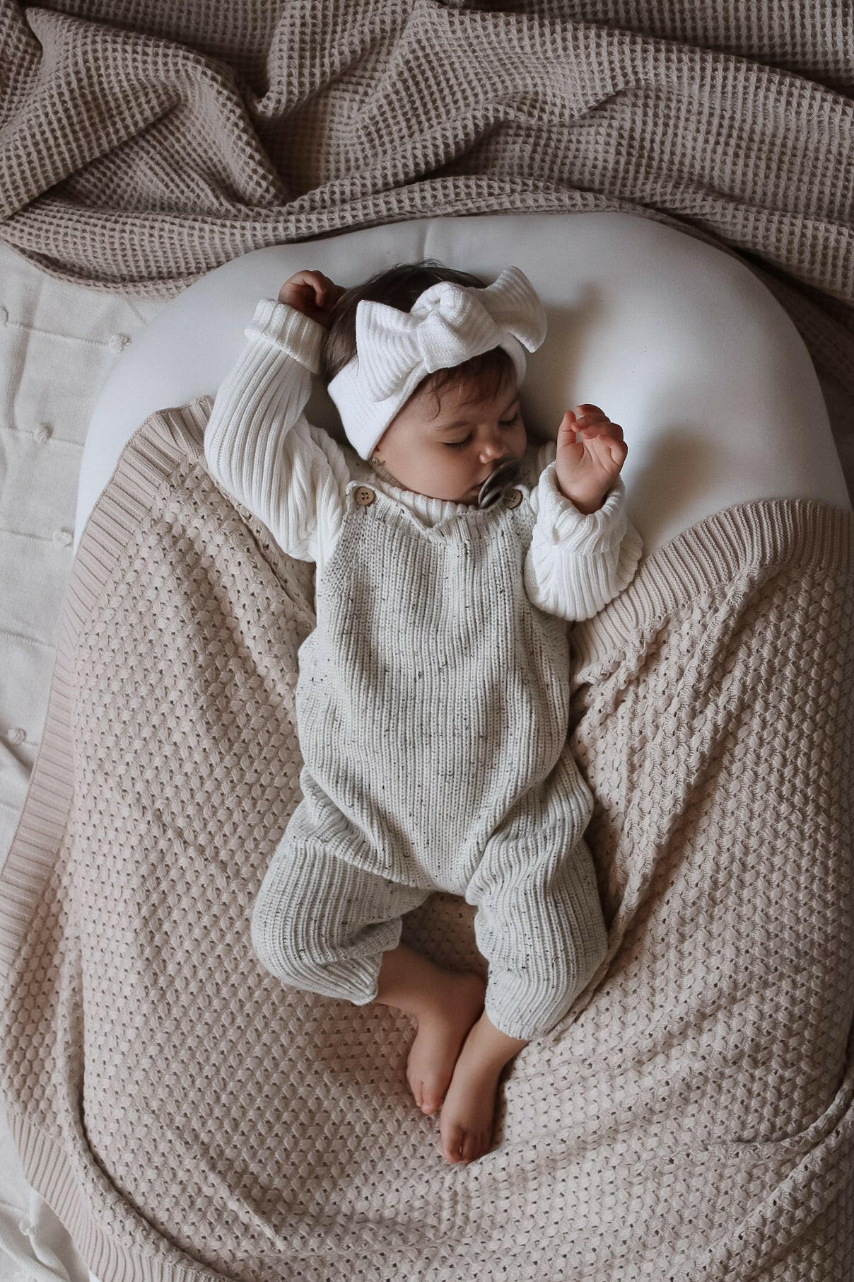 Chunky Knit Overalls - Black Speckle Luna + Luca