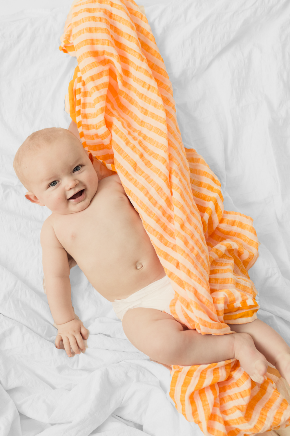 Citrus Stripe Baby Swaddle Baby Essentials Clementine Kids