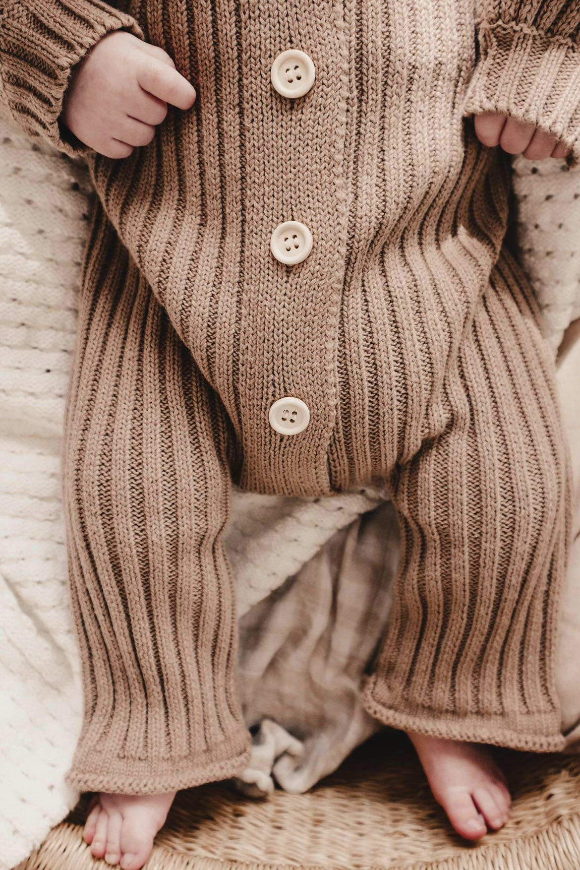 Collared Chunky Rib Lounge Suit - Acorn Luna + Luca