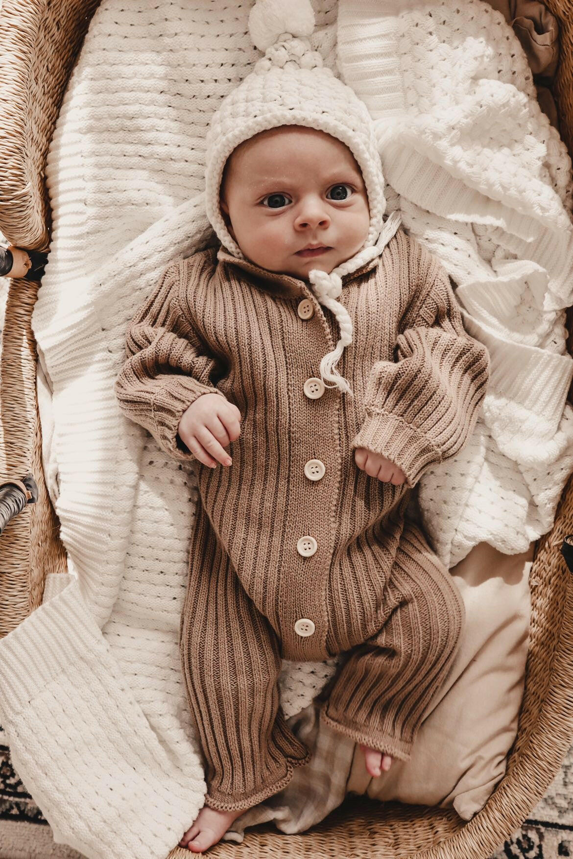 Collared Chunky Rib Lounge Suit - Acorn Luna + Luca
