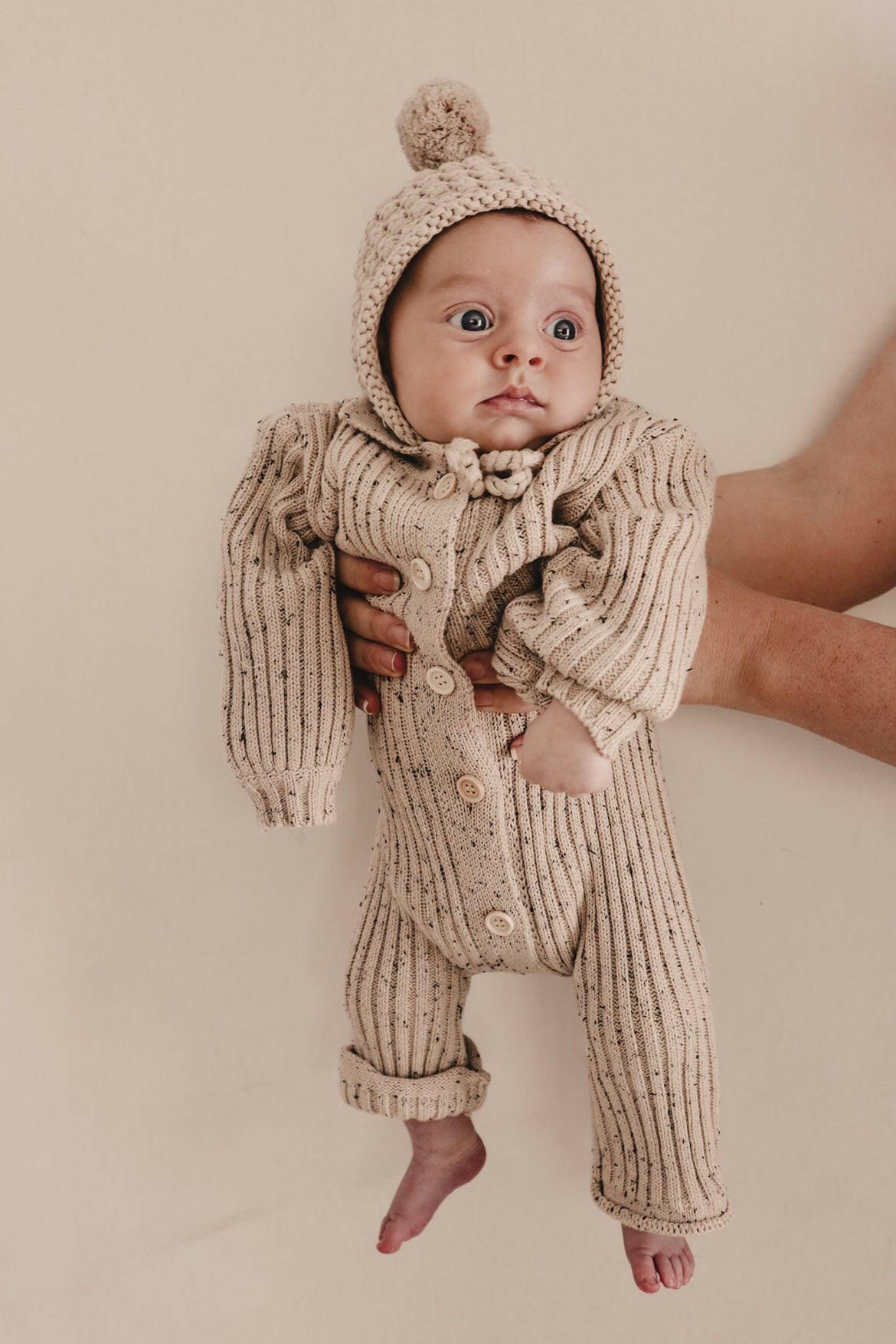 Collared Chunky Rib Lounge Suit - Speckle Luna + Luca