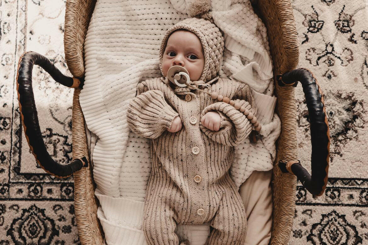 Collared Chunky Rib Lounge Suit - Speckle Luna + Luca