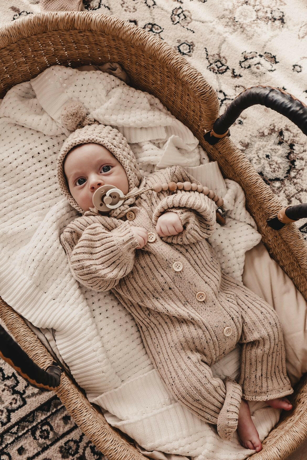 Collared Chunky Rib Lounge Suit - Speckle Luna + Luca