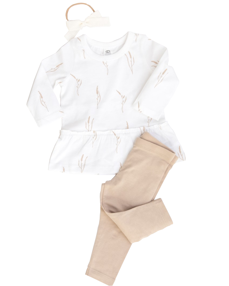 Mona Peplum Tee - Prairie Baby Clothing Colored Organics
