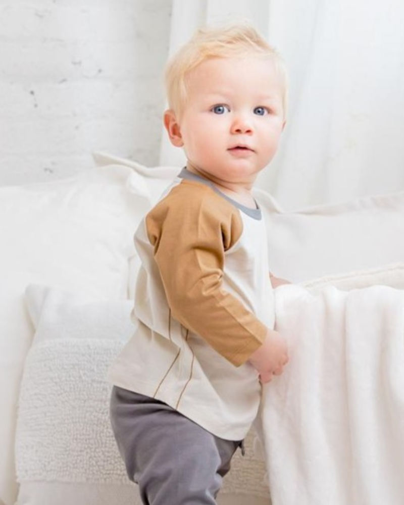 Baseball Tee - Natural / Amber Baby Clothing Colored Organics