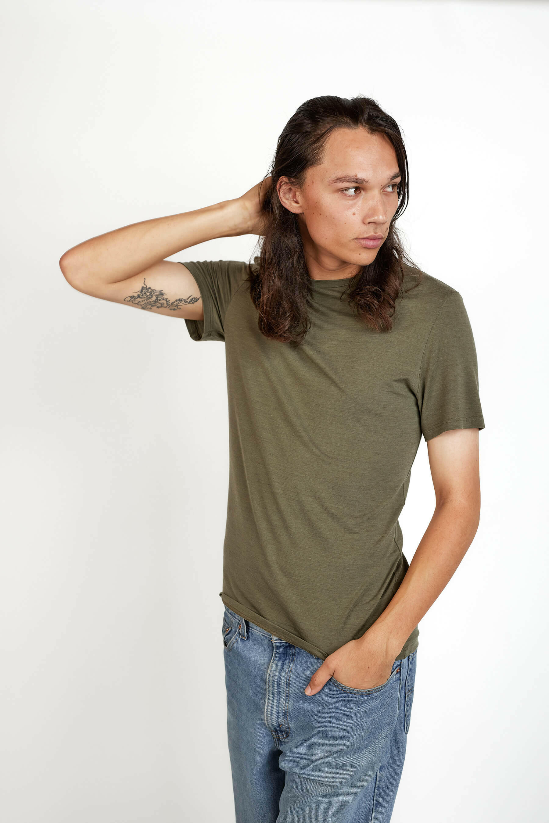 Men's Colville Tee Lichen mens tops Nui Organics