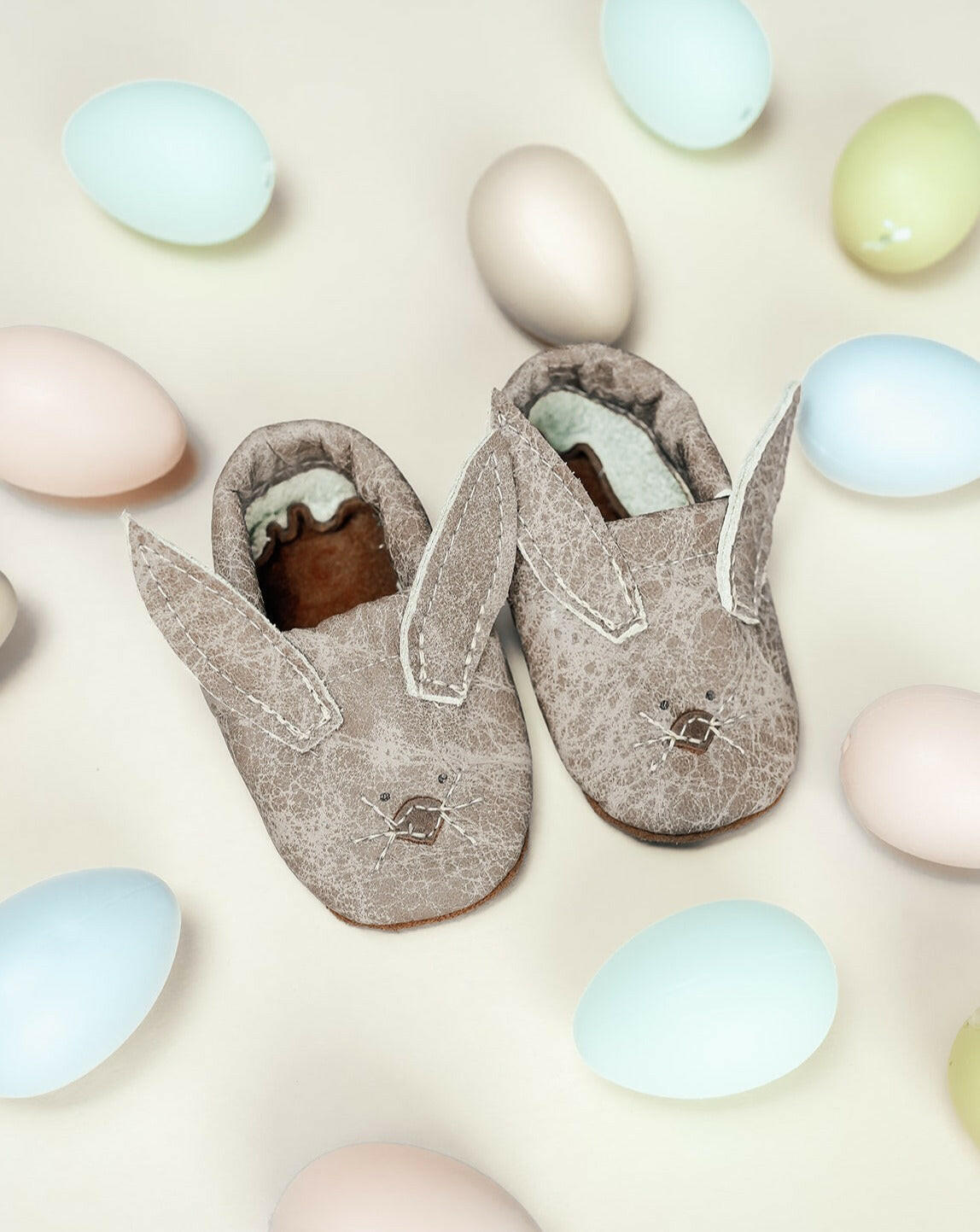 Latte Bunnies // Cute Critters Leather Shoes Baby and Toddler Bunny Baby Shoes Starry Knight Design