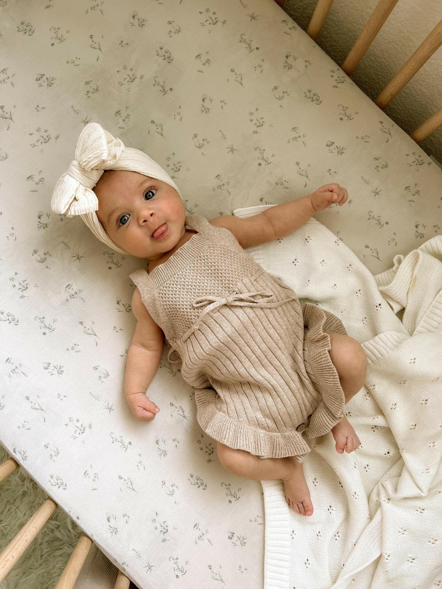 Luna + Luca Sleeveless Ruffle Romper - Heather Beige Luna + Luca