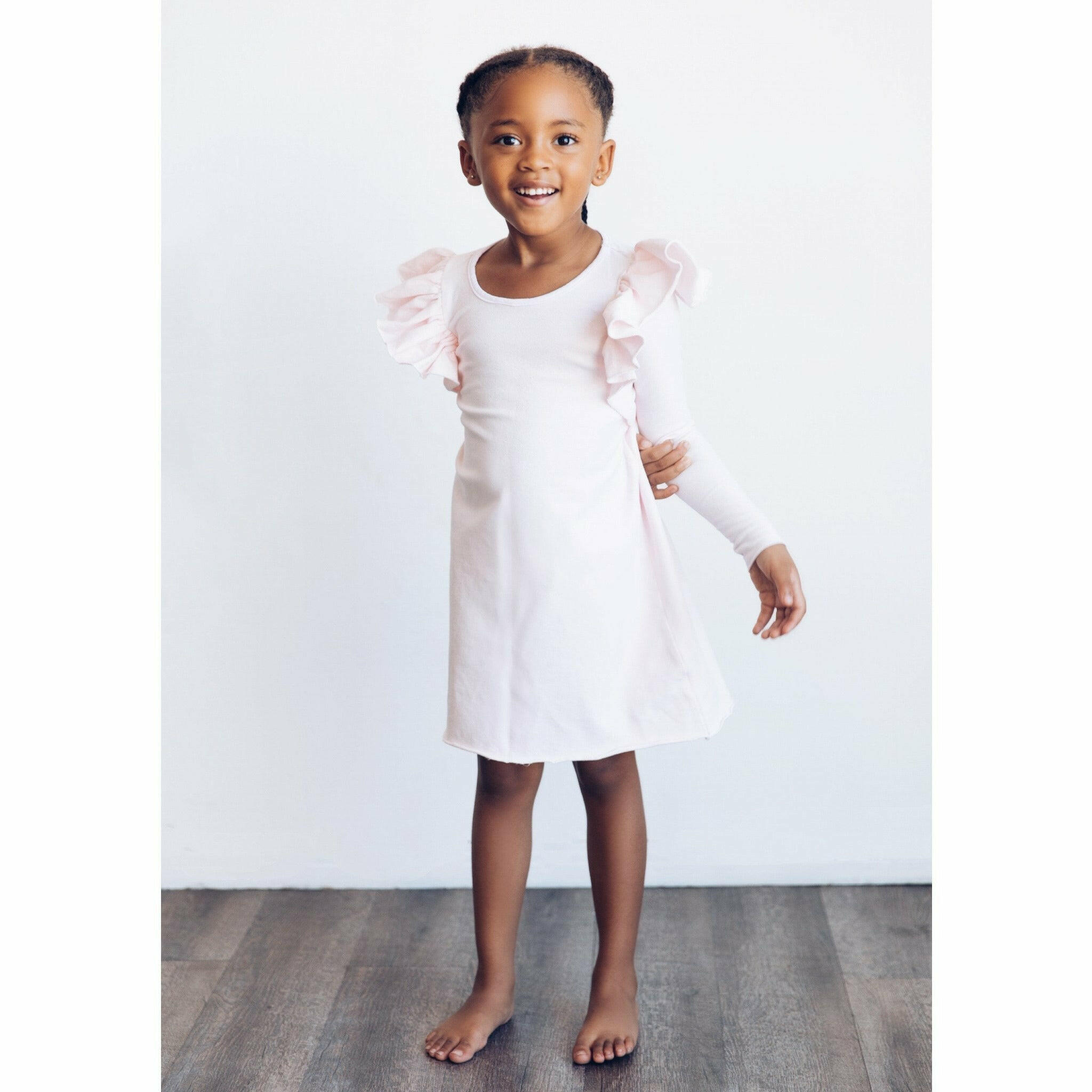 Organic Valentina Dress Long Sleeves Pink Dresses Be Mi Los Angeles