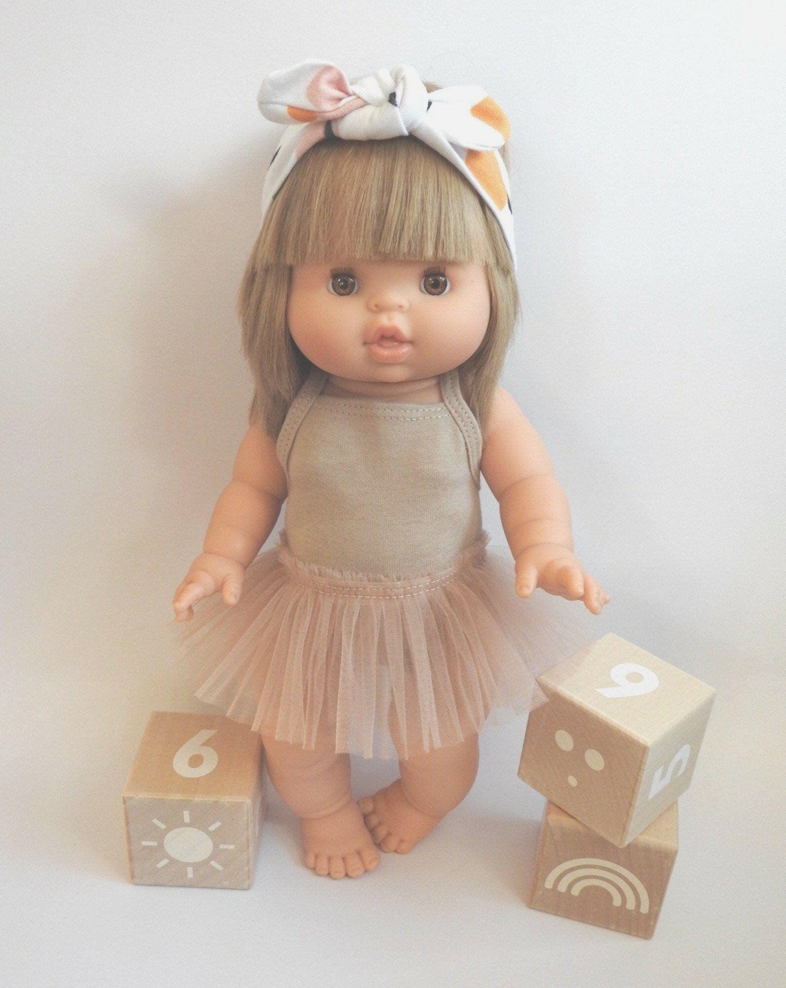 Doll Ballerina Bodysuit & Tutu - Cappuccino Doll Clothing Little Wonder & Co.