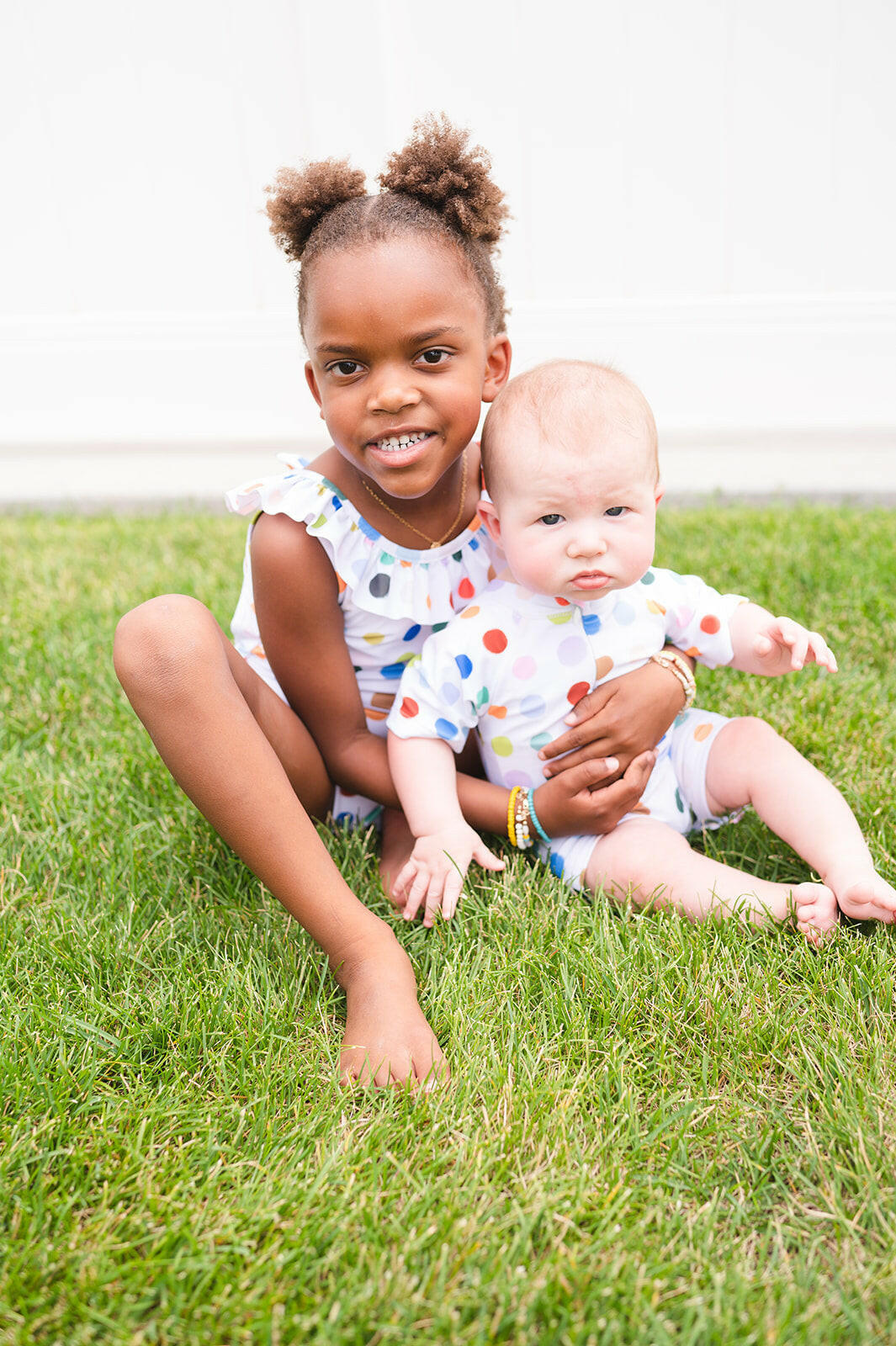 Baby Swim in Bold Dots, UPF 50 romper Ollie Jay