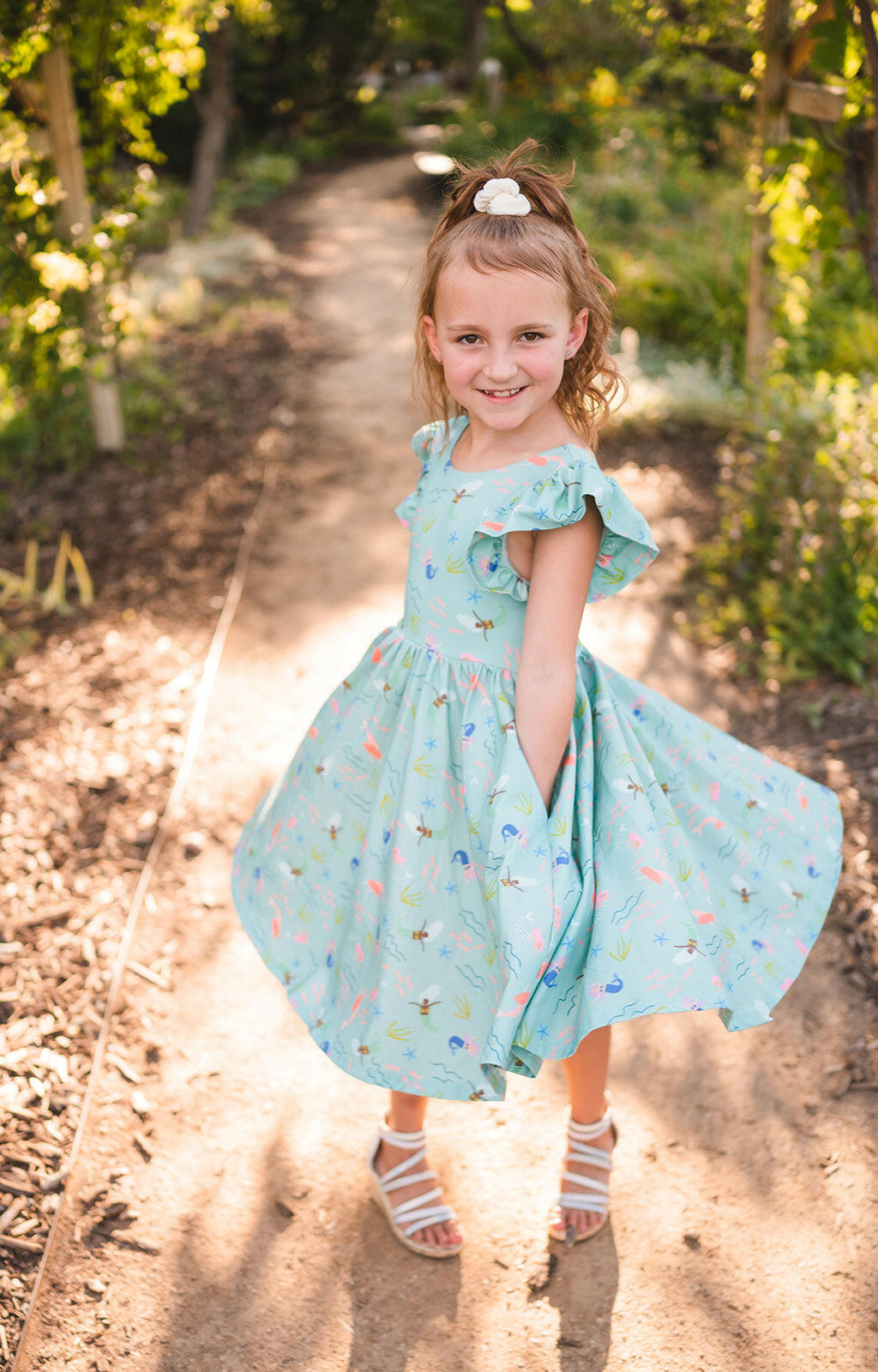 Olivia Dress in Mermaid Ollie Jay
