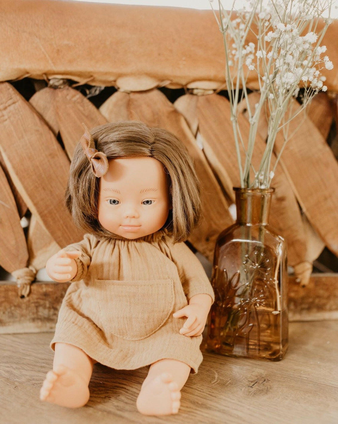 Baby Doll Girl with Down Syndrome - Brunette Dolls Miniland