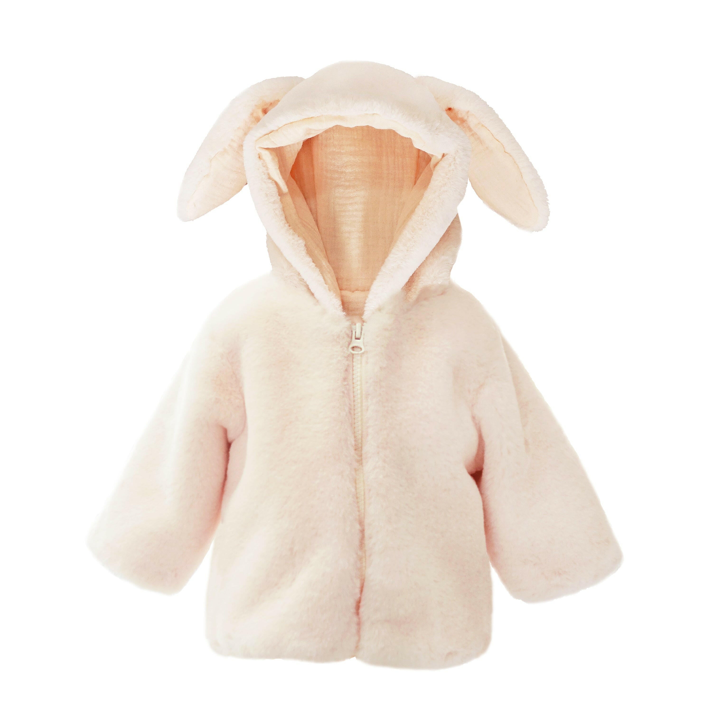 BUNNY FAUX FUR HOODED BABY COAT 12 TO 18M Clothes MON AMI