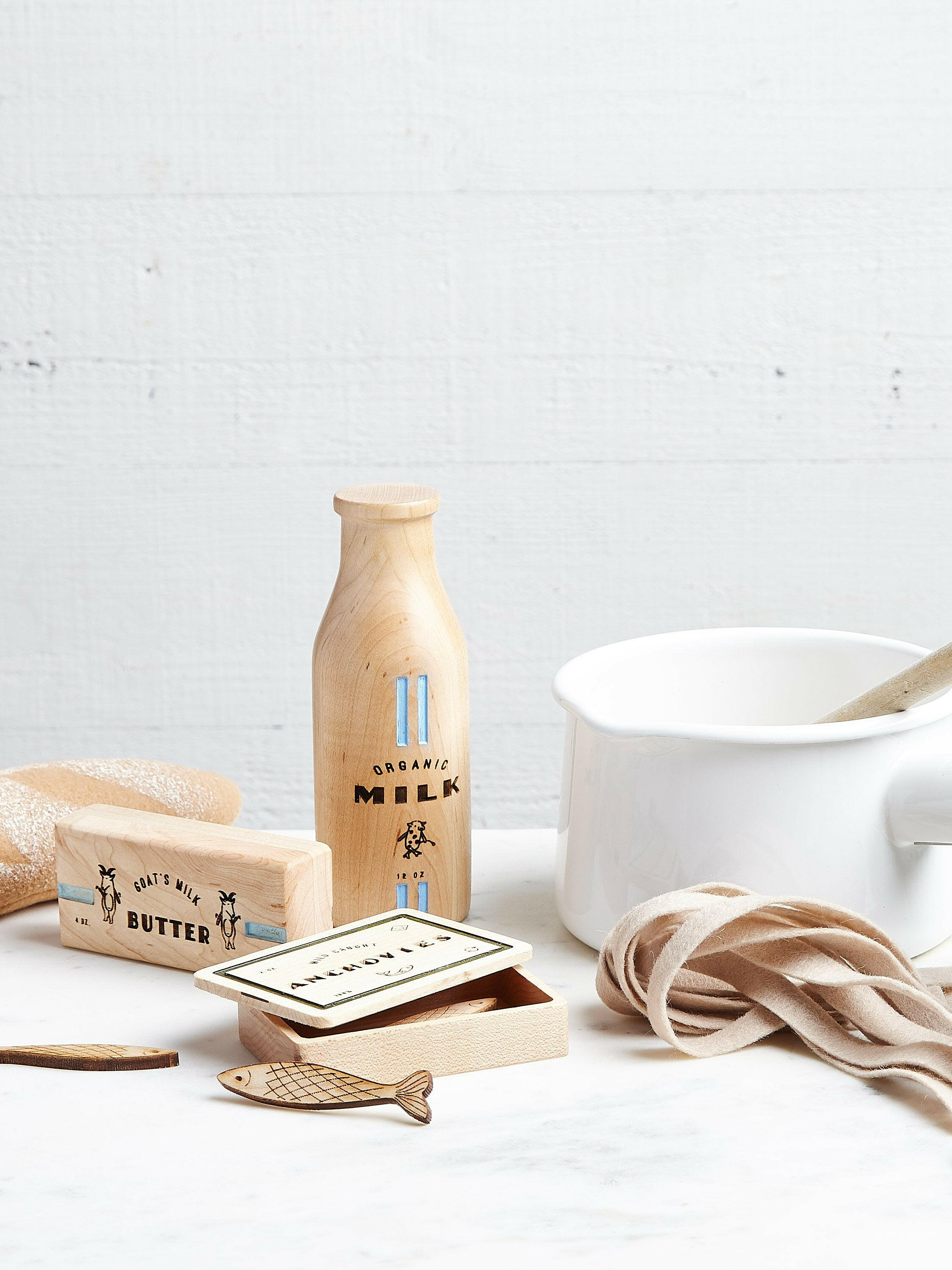 Wooden Dairy Play Food Set Kids Toys Milton & Goose