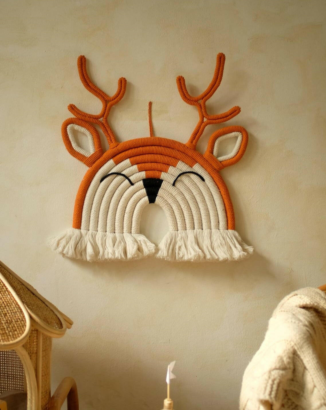 Macramé Deer Wall Decor Nursery Decor Kleine Tijntje