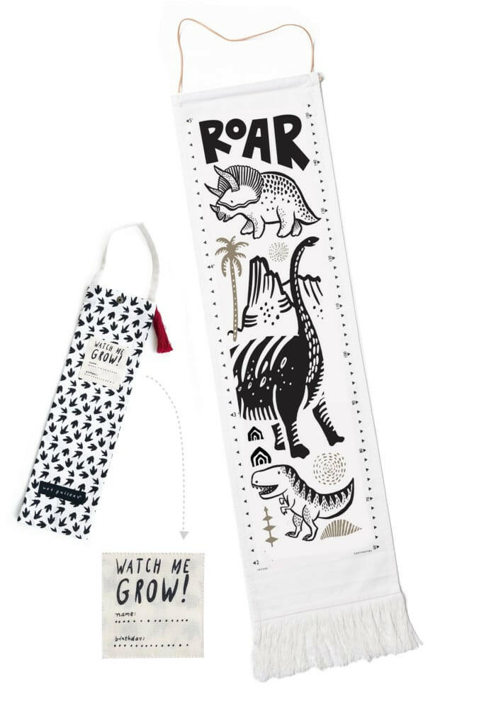 Canvas Growth Chart - Dinos Decor Wee Gallery