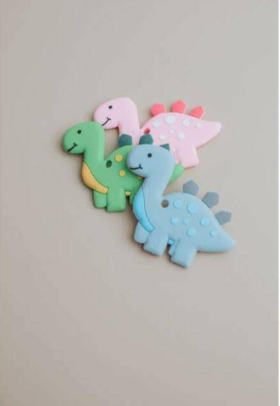 Dino Silicone Teether Baby Essentials Three Hearts