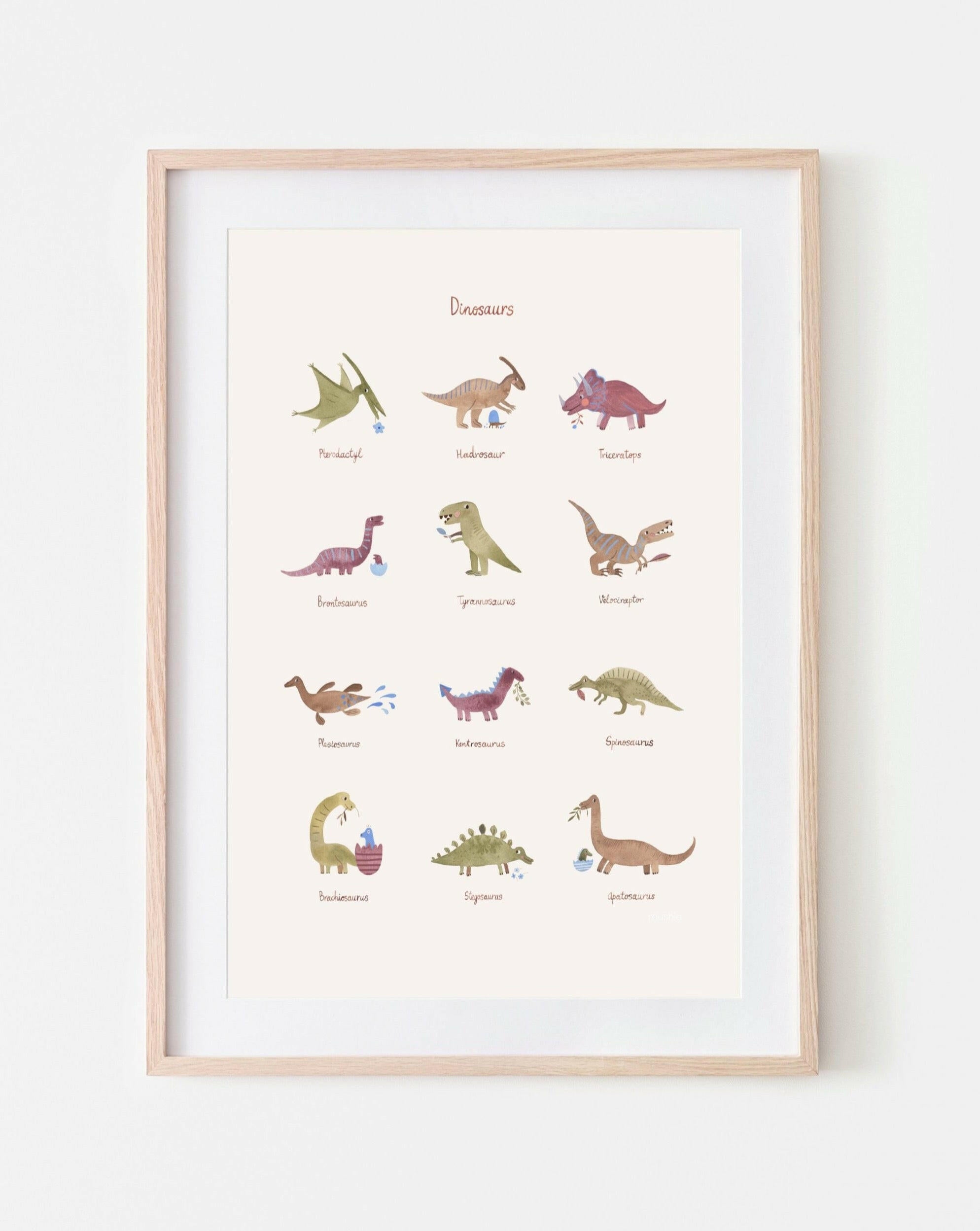 Dinosaurs Poster Home Decor Mushie 11x17
